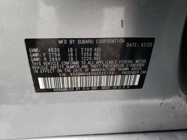 4S3BWAN65N3025735 Subaru Legacy Limited