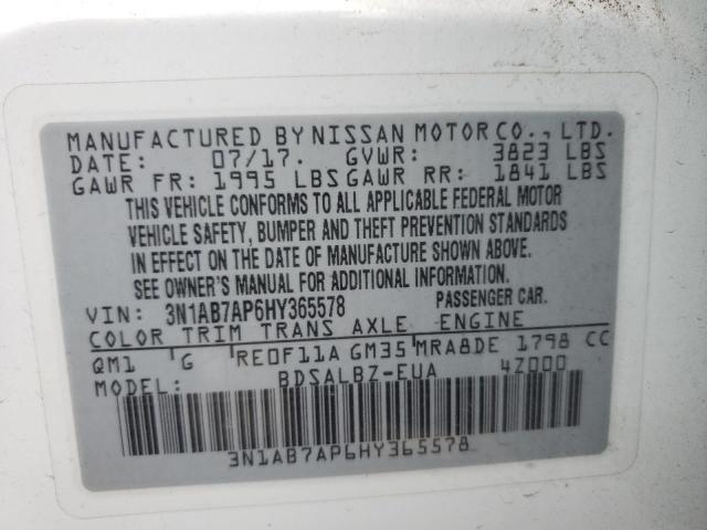 3N1AB7AP6HY365578 Nissan SENTRA S