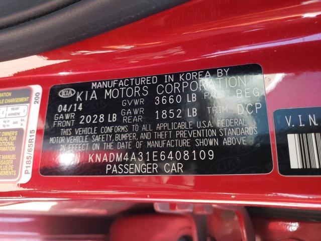 KNADM4A31E6408109 KIA RIO LX