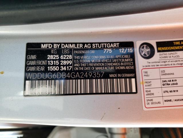 2016 MERCEDES-BENZ S 550E - WDDUG6DB4GA249357