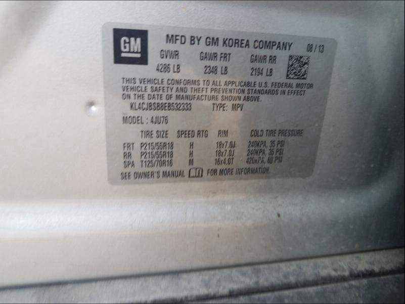 2014 BUICK ENCORE CON KL4CJBSB8EB532333