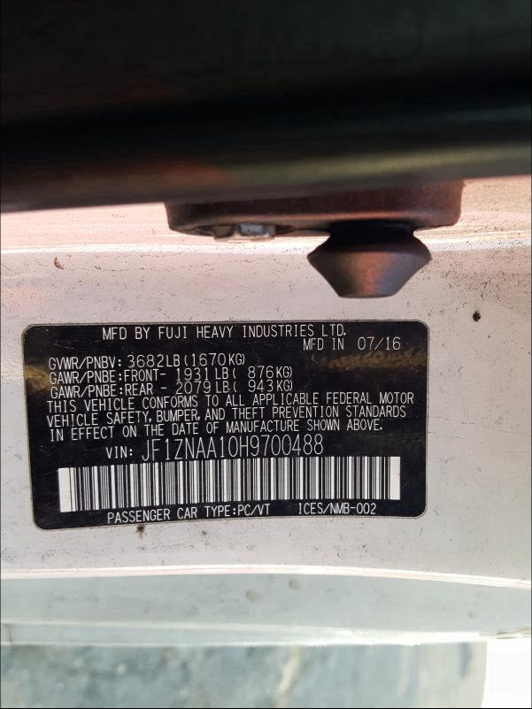 2017 TOYOTA 86 BASE JF1ZNAA10H9700488