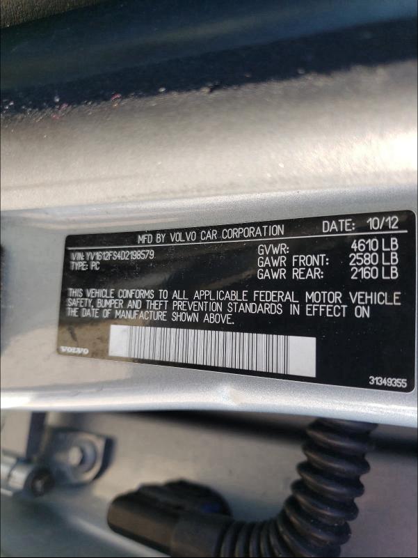 2013 VOLVO S60 T5 YV1612FS4D2198579