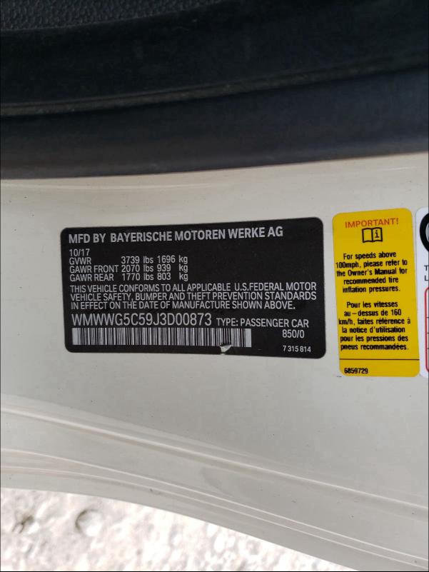 2018 MINI COOPER WMWWG5C59J3D00873