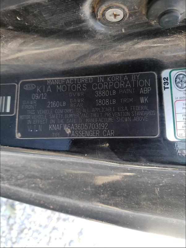 2013 KIA FORTE SX KNAFW6A36D5703192