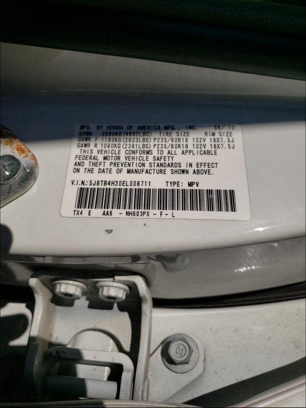2014 ACURA RDX 5J8TB4H30EL006711