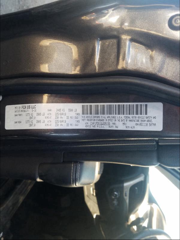 2016 JEEP CHEROKEE L 1C4PJMDS1GW325133