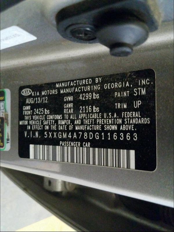 2013 KIA OPTIMA LX 5XXGM4A78DG116363
