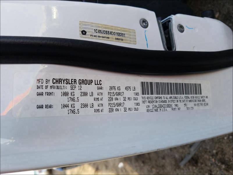 2013 JEEP COMPASS SP - 1C4NJDBB4DD168201