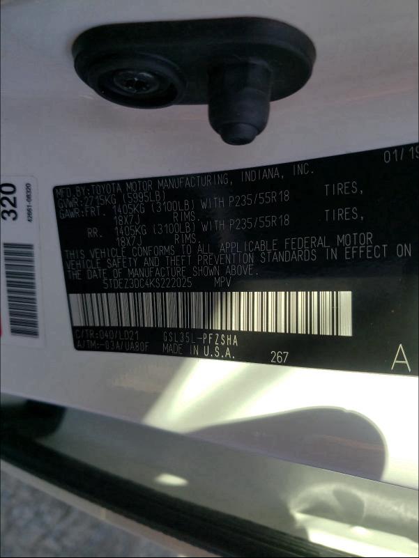 2019 TOYOTA SIENNA SE - 5TDEZ3DC4KS222025