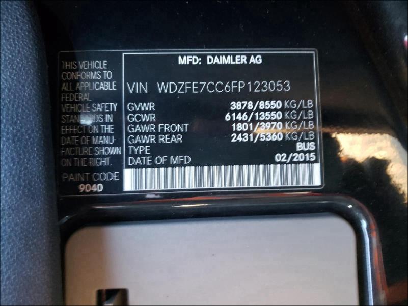 2015 MERCEDES-BENZ SPRINTER 2 WDZFE7CC6FP123053