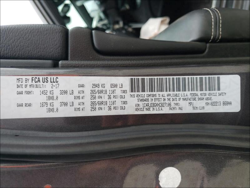 2017 JEEP GRAND CHER 1C4RJEBGXHC827106