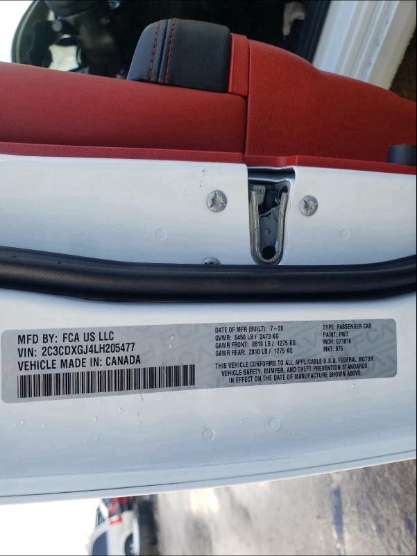 2020 DODGE CHARGER SC 2C3CDXGJ4LH205477