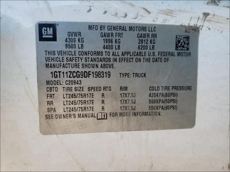 2013 GMC SIERRA C25 1GT11ZCG9DF198319