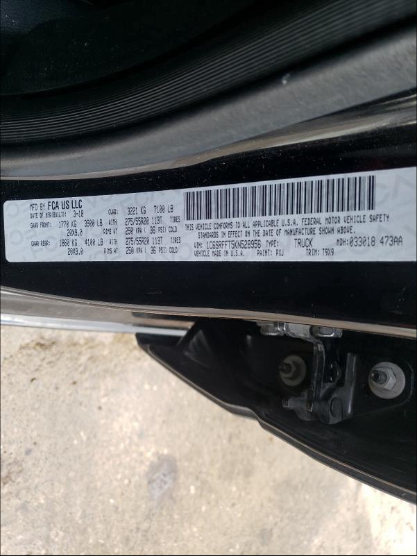 2019 RAM 1500 BIG H 1C6SRFFT5KN528956