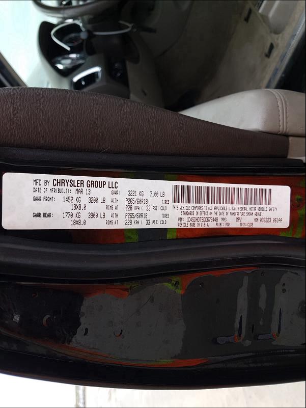 2013 DODGE DURANGO CR 1C4SDHDT9DC672448
