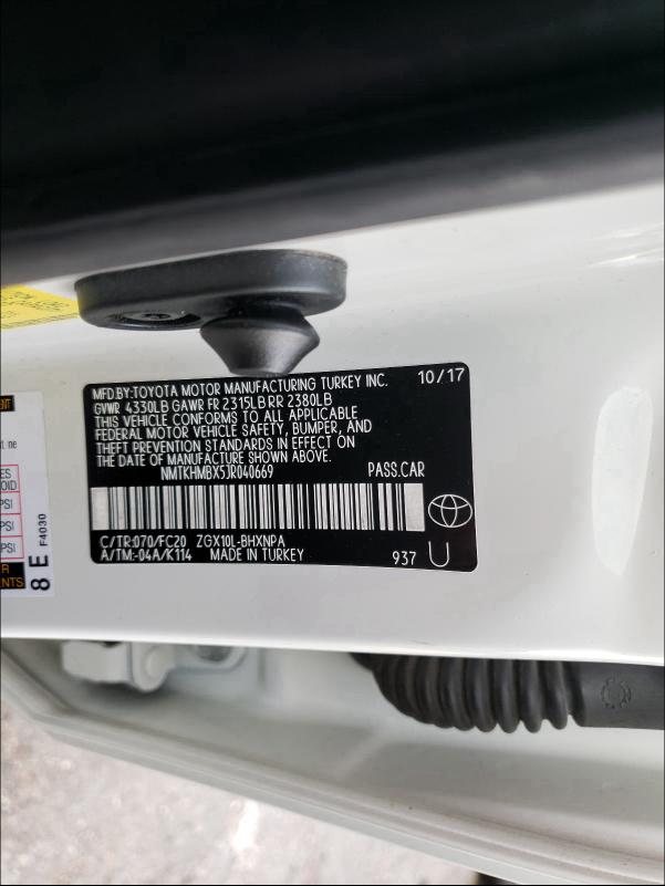 2018 TOYOTA C-HR XLE NMTKHMBX5JR040669