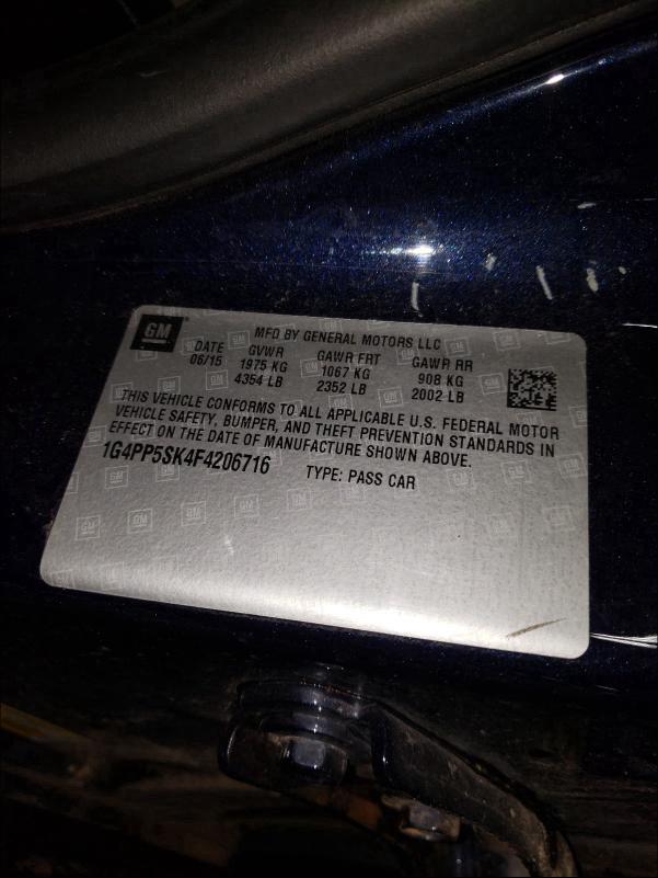 2015 BUICK VERANO 1G4PP5SK4F4206716