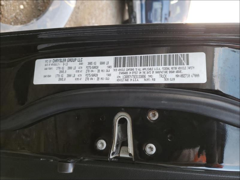 2014 RAM 1500 LARAM 1C6RR7VT5ES133896