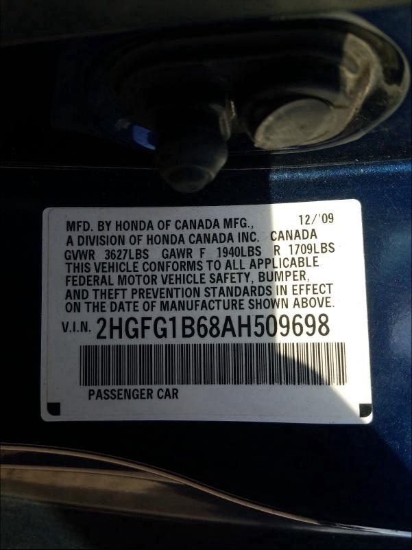 2010 HONDA CIVIC LX - 2HGFG1B68AH509698