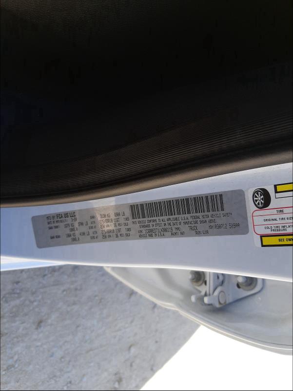 1C6RREDT1LN306119 2020 Ram 1500 Laram 5.7L