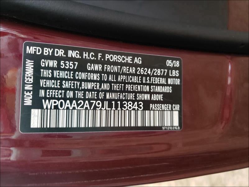 2018 PORSCHE PANAMERA 4 WP0AA2A79JL113843
