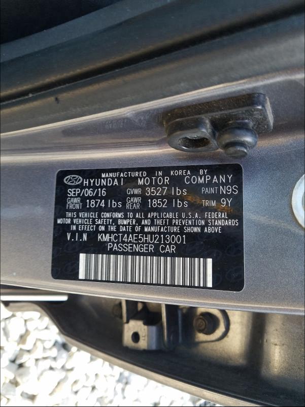 2017 HYUNDAI ACCENT SE KMHCT4AE5HU213001