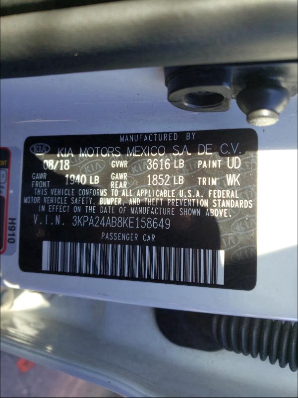 2019 KIA RIO S 3KPA24AB8KE158649