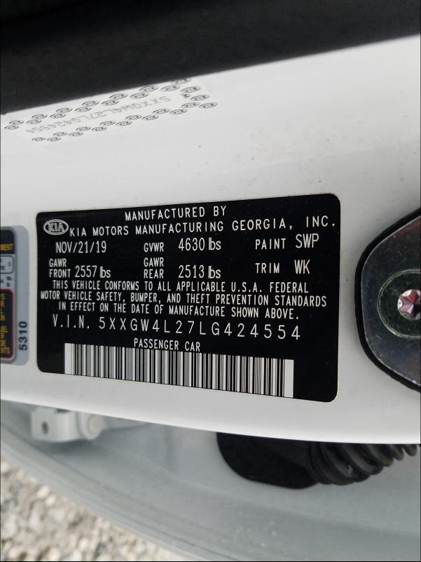 2020 KIA OPTIMA SX 5XXGW4L27LG424554