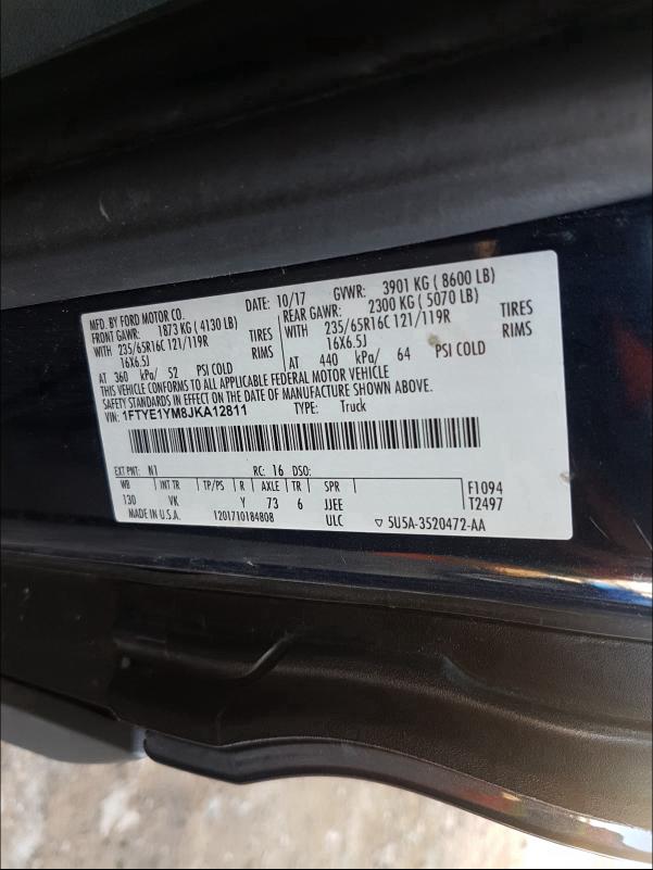 2018 FORD TRANSIT T- 1FTYE1YM8JKA12811