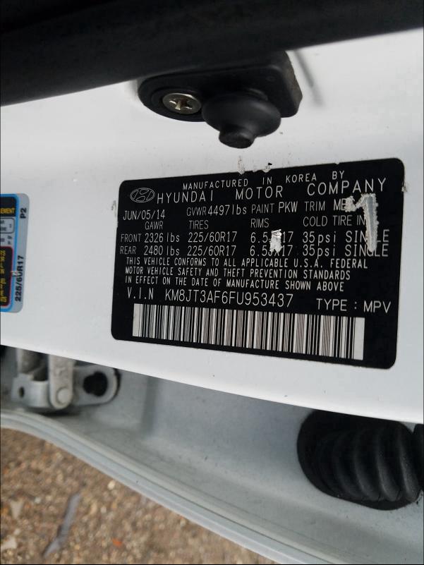 2015 HYUNDAI TUCSON GLS KM8JT3AF6FU953437