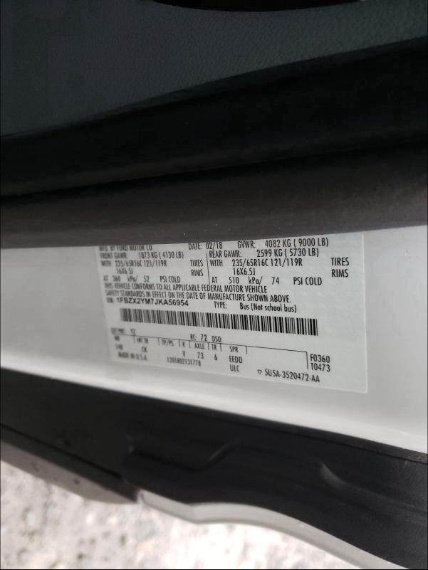 2018 FORD TRANSIT T- 1FBZX2YM7JKA56954