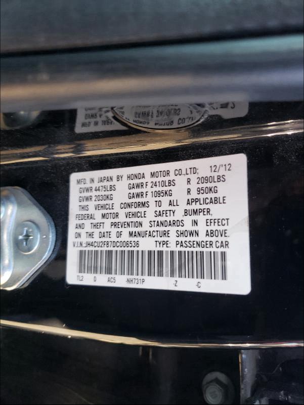 JH4CU2F87DC006536 2013 Acura Tsx Se 2.4L