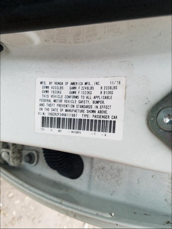 2017 HONDA ACCORD HYB 1HGCR2F34HA111867