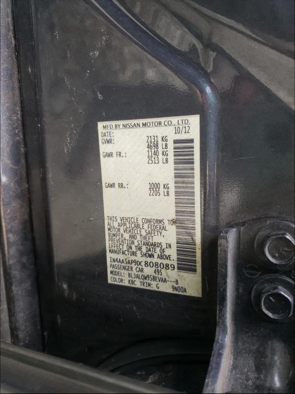 2013 NISSAN MAXIMA S/S 1N4AA5AP9DC808089