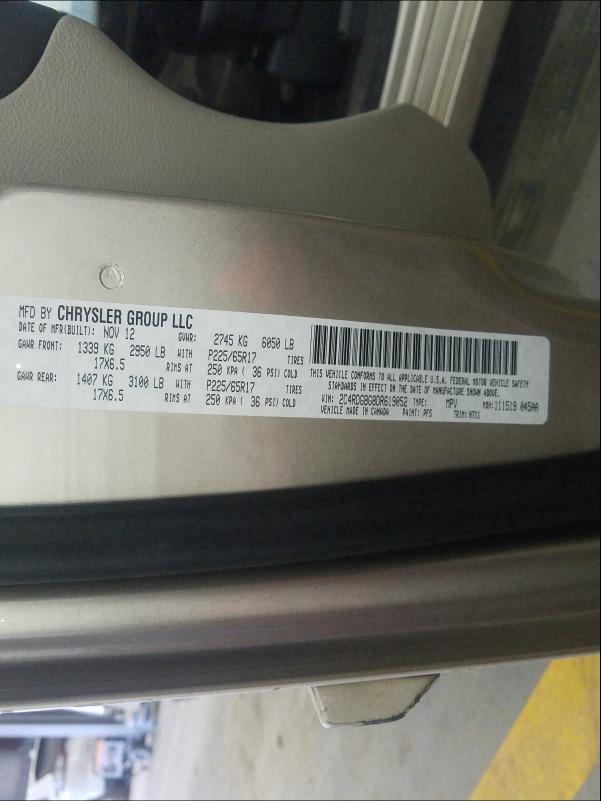 2013 DODGE GRAND CARA 2C4RDGBG8DR619052