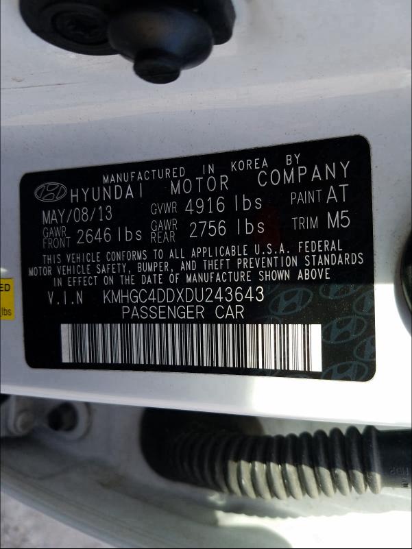 2013 HYUNDAI GENESIS 3. KMHGC4DDXDU243643