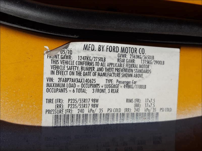 2010 FORD CROWN VICT 2FABP7AV3AX140625