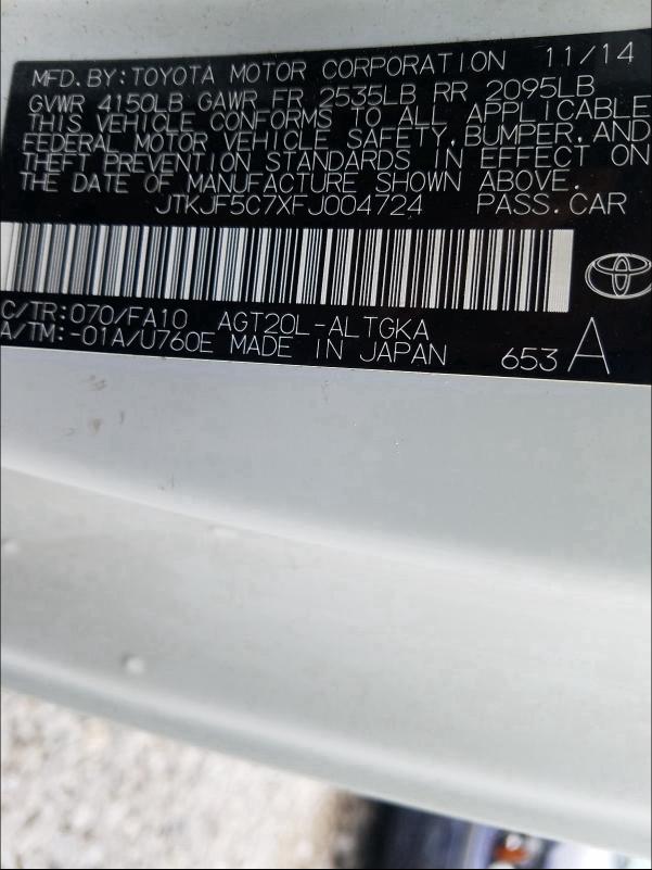 2015 TOYOTA SCION TC JTKJF5C7XFJ004724