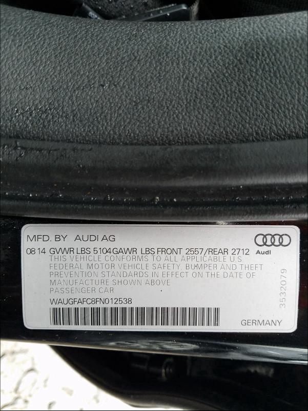 2015 AUDI A6 PREMIUM WAUGFAFC8FN012538