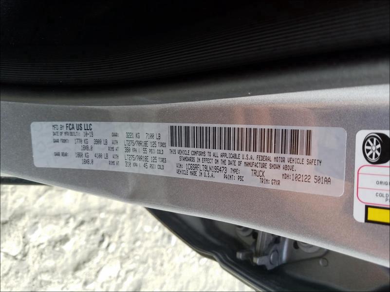 2020 RAM 1500 REBEL 1C6SRFLT9LN195473