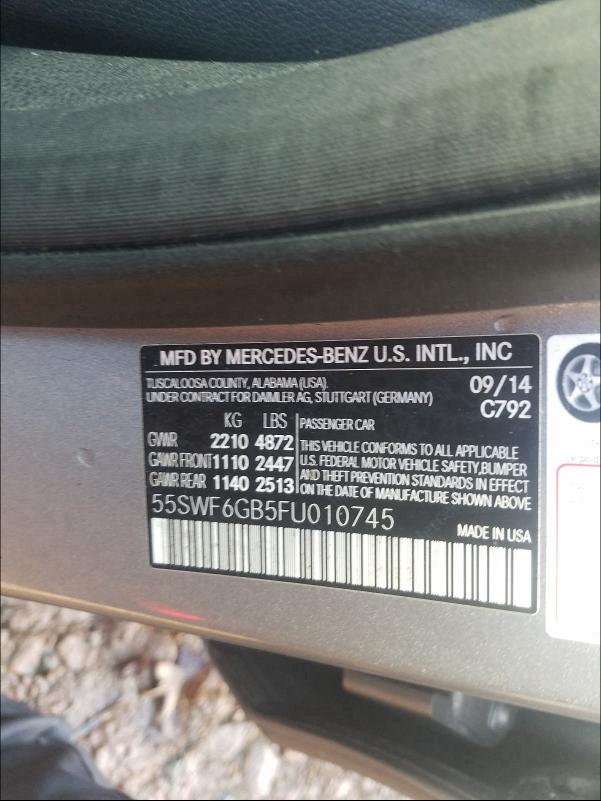 2015 MERCEDES-BENZ C 400 4MAT 55SWF6GB5FU010745