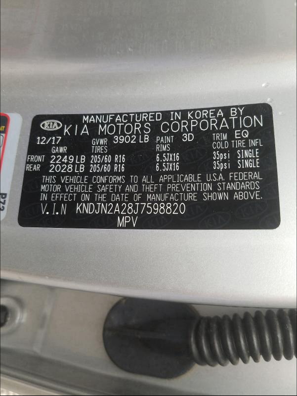 2018 KIA SOUL KNDJN2A28J7598820