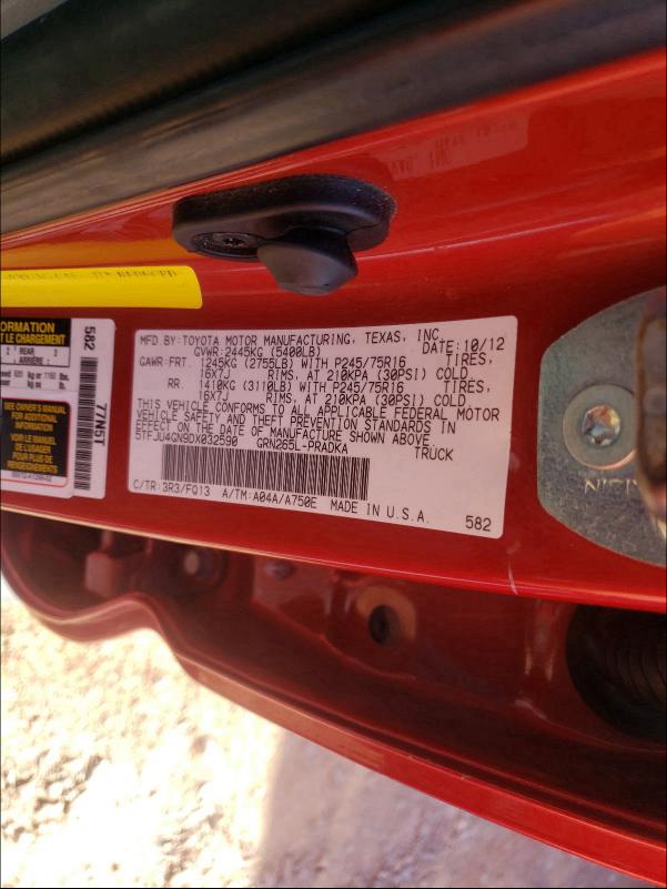 2013 TOYOTA TACOMA DOU 5TFJU4GN9DX032590