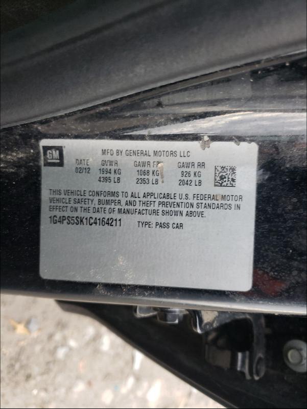 2012 BUICK VERANO 1G4PS5SK1C4164211