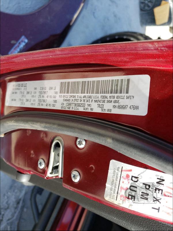 2019 RAM 1500 CLASS 1C6RR7TT8KS662533