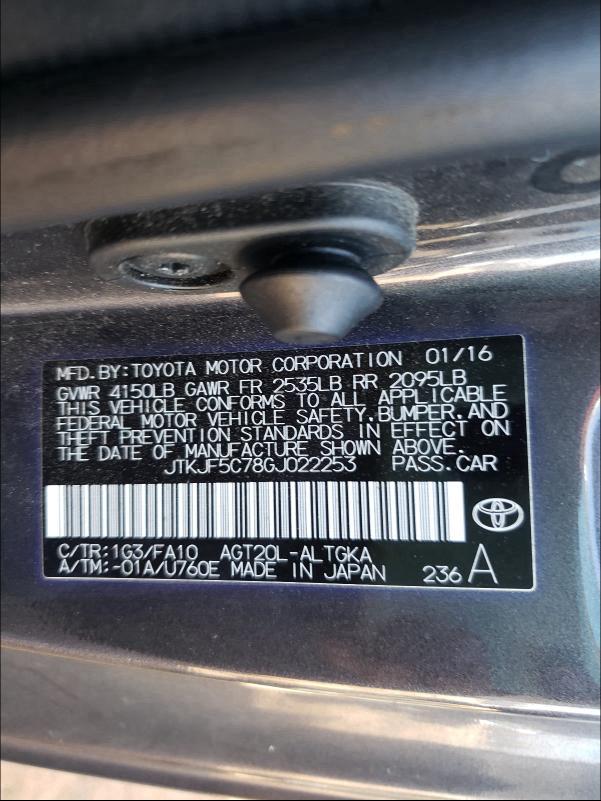 2016 TOYOTA SCION TC JTKJF5C78GJ022253