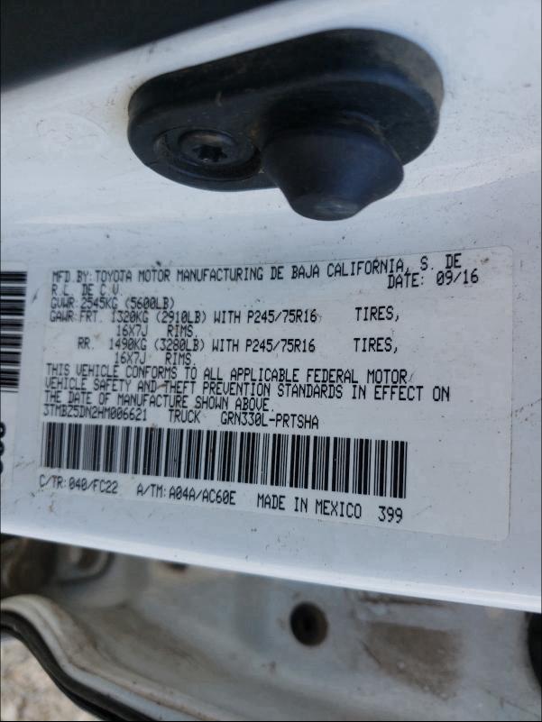 2017 TOYOTA TACOMA DOU 3TMBZ5DN2HM006621
