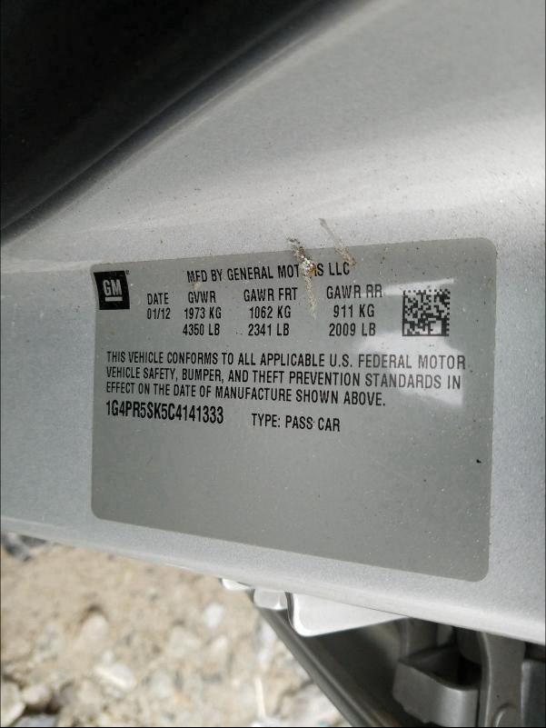 2012 BUICK VERANO CON 1G4PR5SK5C4141333
