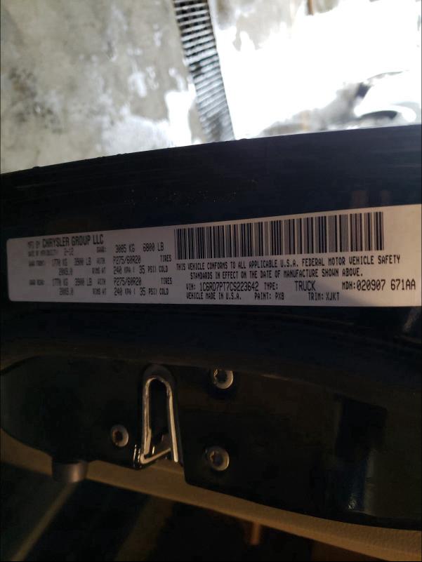 2012 DODGE RAM 1500 L 1C6RD7PT7CS223642